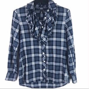 Banana Republic Flannel Shirt With Ruffle